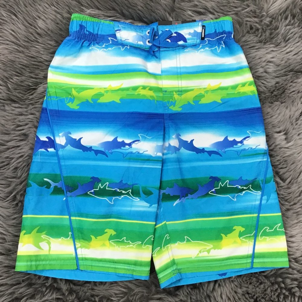 Gerry | Boy's Board Shorts | Green & Blue | Large